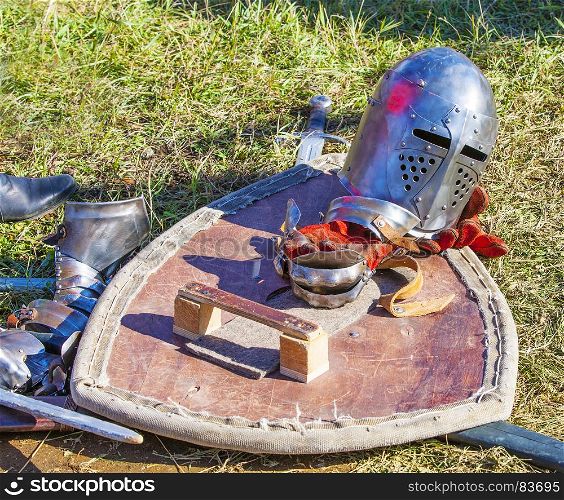 knight armor on grass