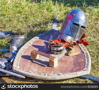knight armor on grass