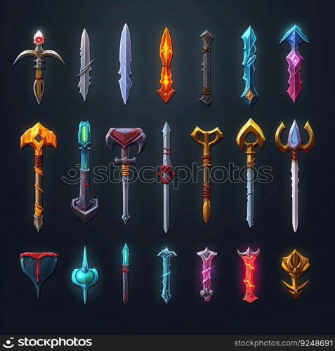 knight sword weapon game ai generated. war steel, ancient warrior, knife fight knight sword weapon game illustration. knight sword weapon game ai generated