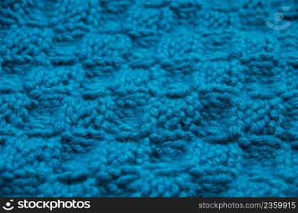 knitted blue fabric background texture