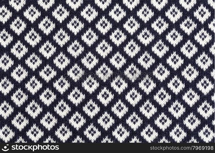 Knitting pattern, pattern square. Woolen cloth.