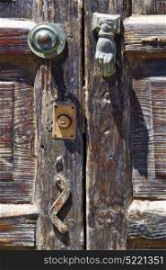 knocker spain castle lock lanzarote abstract door wood in the red brown