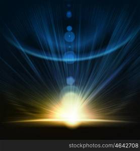 Knoll light. Background image with light beams and rays