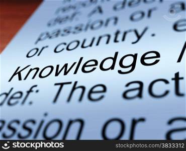Knowledge Definition Closeup Showing Education. Knowledge Definition Closeup Shows Information Intelligence And Education