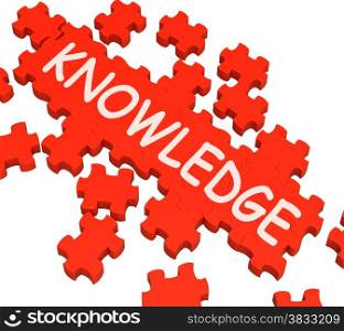 Knowledge Puzzle Showing Intelligence, Wisdom And Education