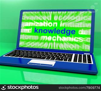 Knowledge Word On Laptop Showing Wisdom And Learning. Knowledge Word On Laptop Shows Wisdom And Learning