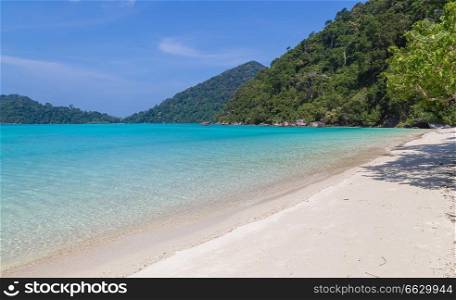 Ko Surin white sand beach and turquoise blue sea Thailand.. Ko Surin white sand beach and turquoise blue sea Thailand