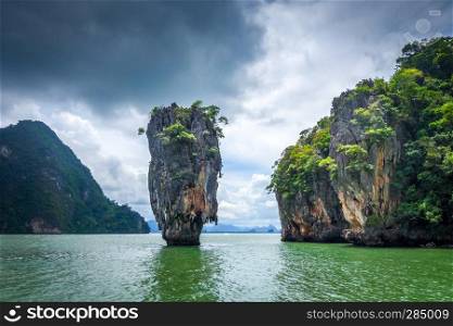Ko tapu rock in James Bond  island, Phang Nga Bay, Thailand. Ko tapu island in Phang Nga Bay, Thailand