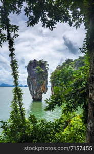 Ko tapu rock in James Bond island, Phang Nga Bay, Thailand. Ko tapu island in Phang Nga Bay, Thailand