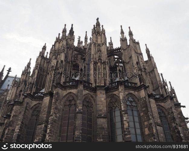 Koelner Dom Hohe Domkirche Sankt Petrus (meaning St Peter Cathedral) gothic church in Koeln, Germany. St Peter Cathedral in Koeln