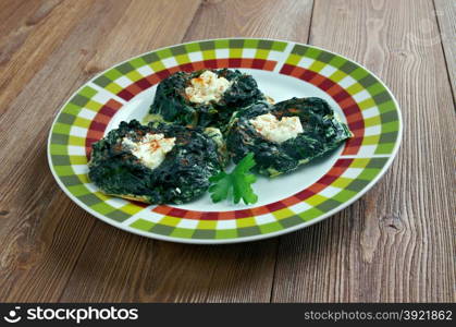 Kofte with spinach and feta cheese. Turkish cuisine Ispanak Koftesi