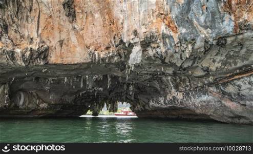 Koh Hong, Tham Lot Cave at Hong Island in Phang-Nga Bay, Thailand.
