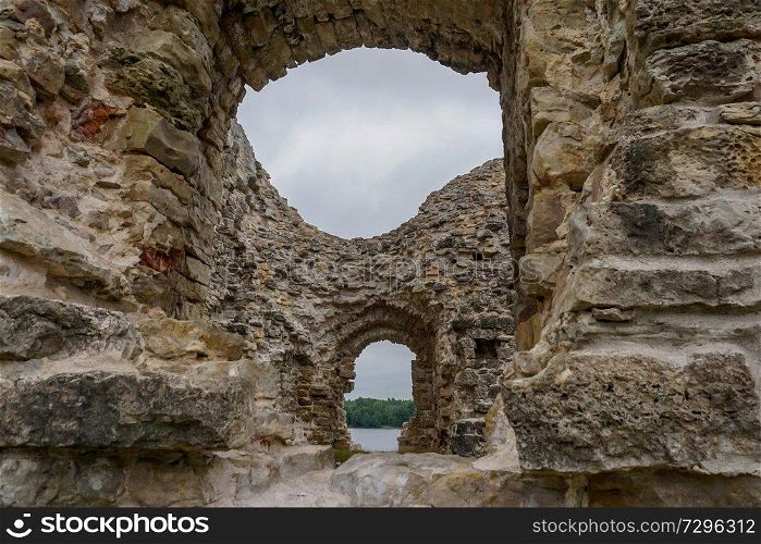 Koknese castle ruins. Latvian medieval castles. Archaeological monument of national importance. The medieval castle of Koknese was a stone castle built in the medieval castle mound in Koknese, on the bank of the Daugava. Built shortly after 1209.