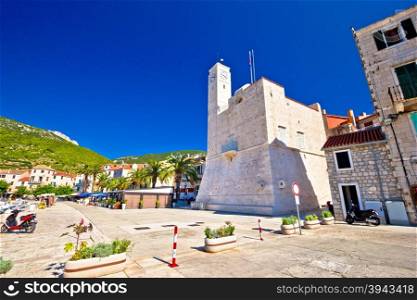 Komiza on Vis island waterfront view, Dalmatia, Croatia