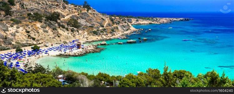 Konnos bay - wonderful beach with turquoise sea in Cyprus island