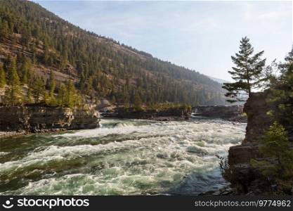 Kootenay river in Rocky mountains , Montana, USA