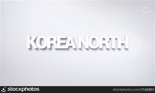 Korea North, text design. calligraphy. Typography poster. Usable as Wallpaper background