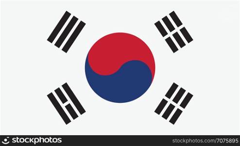 Korea South Flag for Independence Day and infographic Vector illustration.