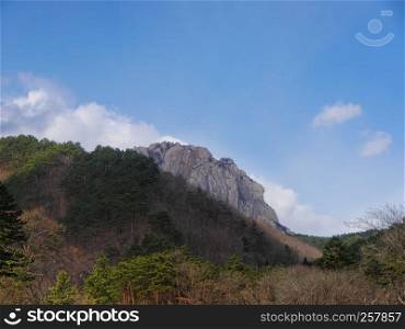 Korean mountains. The rock Ulsanbawi at Seoraksan National park