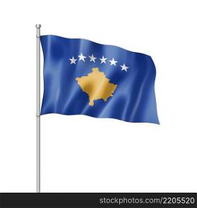 Kosovo flag, three dimensional render, isolated on white. Kosovo flag isolated on white
