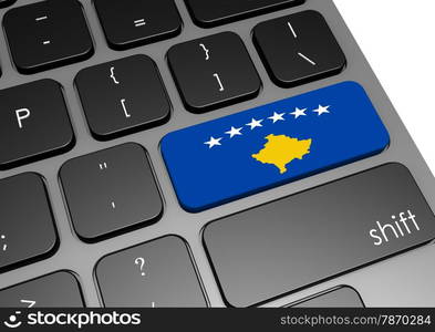 Kosovo keyboard image with hi-res rendered artwork that could be used for any graphic design.. Kosovo