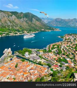 Kotor Bay. Top view at bay Kotor, Montenegro