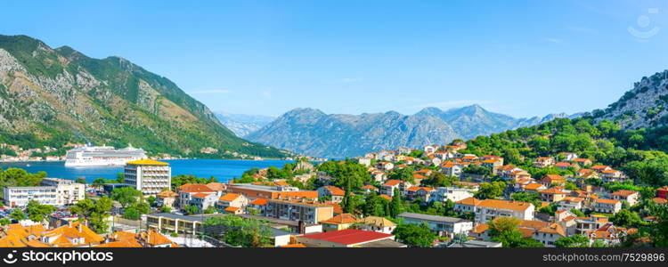 Kotor Bay. Top view at bay Kotor, Montenegro. Top view at bay Kotor