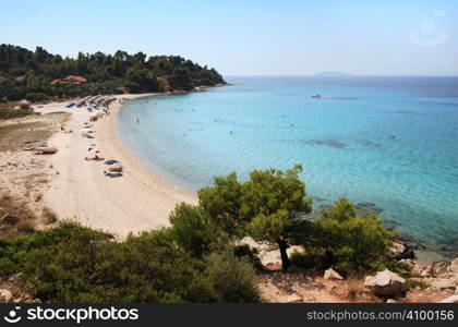 Koviou beach in Sithonia, Chalkidiki, one of the most beautiful beaches in Greece.