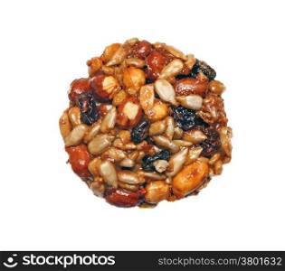 Kozinaki (national Georgian sweetness - nuts in honey) is isolated