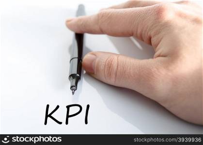 Kpi text concept isolated over white background