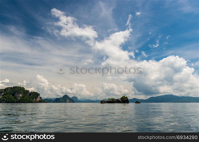 Krabi. beautiful seascape and mountain views on the horizon - Thailand