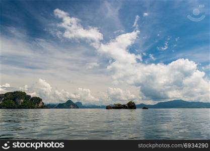 Krabi. beautiful seascape and mountain views on the horizon - Thailand