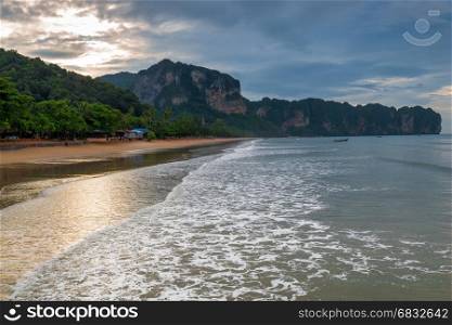 Krabi, Thailand - sandy beach and beautiful mountains beautiful landscape