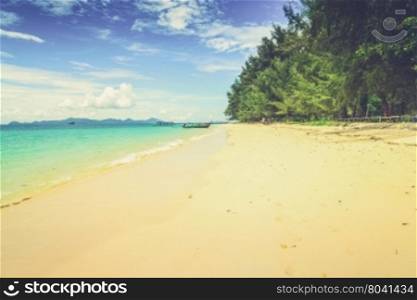 Kradan Island, an island in the Andaman Sea, Thailand (Vintage filter effect used)