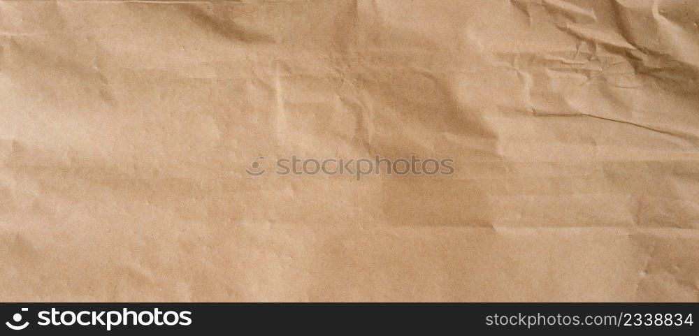 Kraft brown paper and crumpled background texture with space.