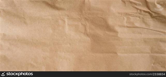 Kraft brown paper and crumpled background texture with space.