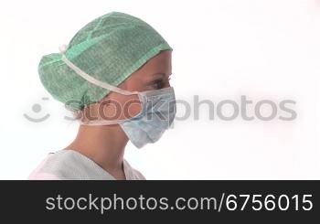 Krankenschwester im Profil