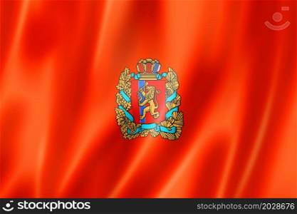 Krasnoyarsk state - Krai - flag, Russia waving banner collection. 3D illustration. Krasnoyarsk state - Krai - flag, Russia