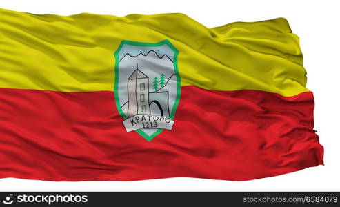 Kratovo Municipality City Flag, Country Macedonia, Isolated On White Background. Kratovo Municipality City Flag, Macedonia, Isolated On White Background