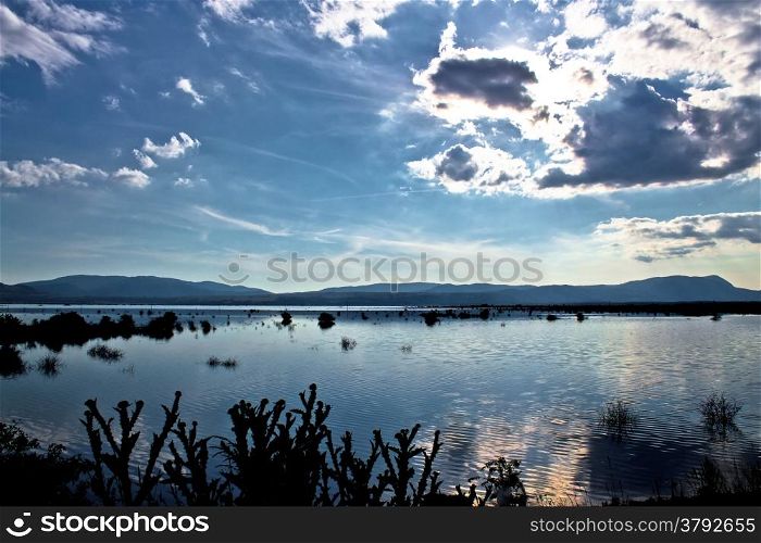 Krbava field of Lika blue lake, Croatia