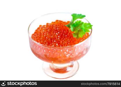 kremanki glass with red salmon caviar