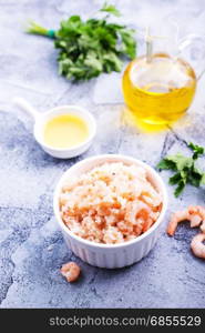 krill from boiled shrimps in the bowl