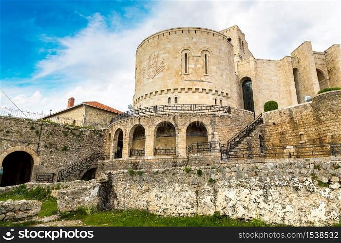 Kruja castle in a beautiful summer day, Albania