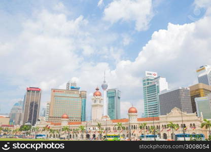 Kuala Lumpur, Malaysia-JANUARY 18,2017: Famous mosque in Kuala Lumpur, Malaysia. Masjid Jamek urban.