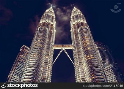 Kuala Lumpur, Malaysia. Petronas Towers twin skyscrapers. Petronas Towers