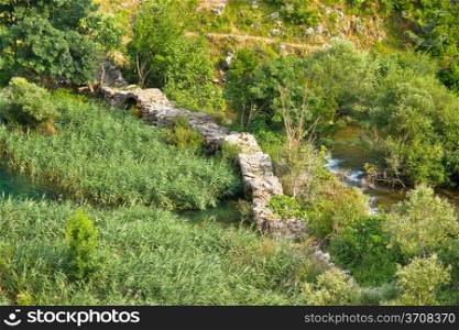 Kudin bridge on Krupa river, Velebit mountain nature park area, Dalmatia, Croatia