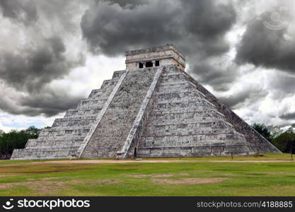 Kukulkan Pyramid in Chichen Itza on the Yucatan