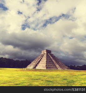 Kukulkan Pyramid in Chichen Itza Site, Mexico