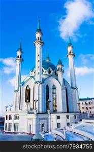 Kul Sharif Mosque in Kazan Kremlin. Main Jama Masjid in Kazan and Republic of Tatarstan. One of the largest mosques in Russia. UNESCO World Heritage Site