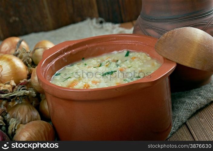 Kulesch - Ukrainian porridge. made from lard, millet and vegetables.